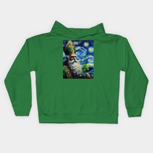 Saint Patrick Clover at Starry Night Kids Hoodie